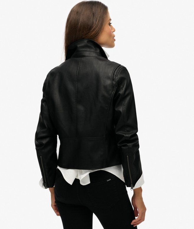 Superdry - Classic Faux Leather Biker Jacket - immagine 4