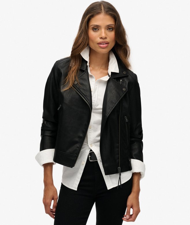 Superdry - Classic Faux Leather Biker Jacket - immagine 5