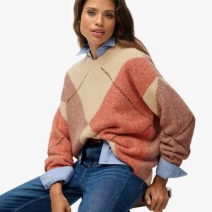 Superdry - Oversized Argyle V-Neck Jumper