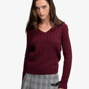 Superdry - Wool Blend Cable V Neck Jumper