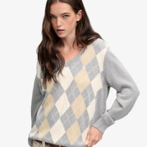 Superdry - V Neck Argyle Jumper
